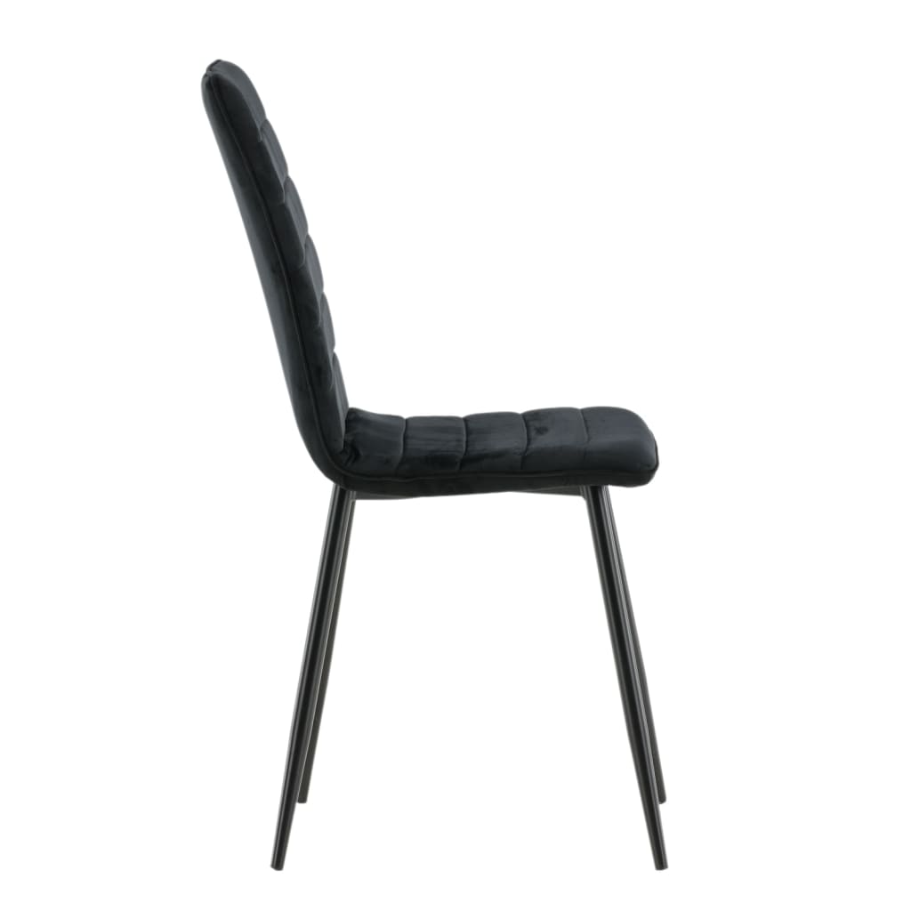 Venture Home Καρέκλες Τραπεζαρίας Windu 2 τεμ. Μαύρες Βελούδινες - Pakobazaar
