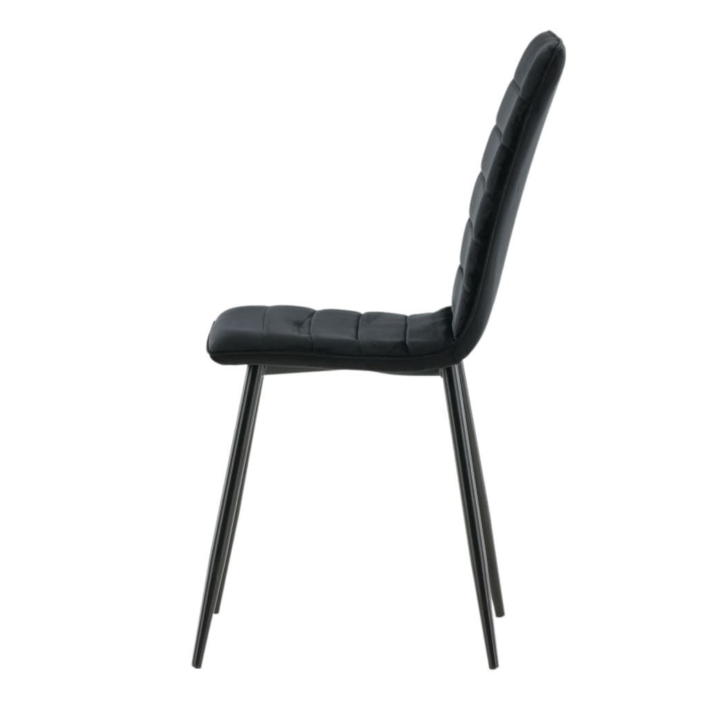 Venture Home Καρέκλες Τραπεζαρίας Windu 2 τεμ. Μαύρες Βελούδινες - Pakobazaar