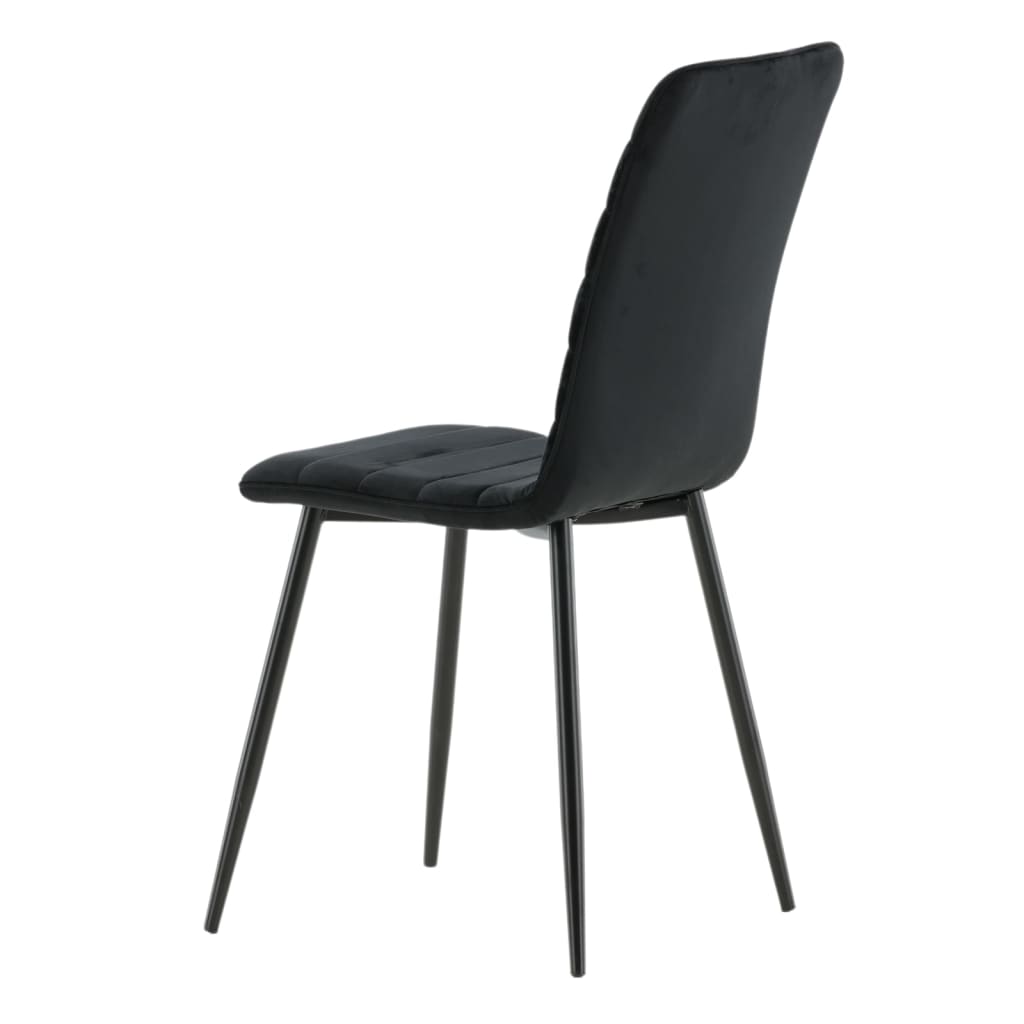 Venture Home Καρέκλες Τραπεζαρίας Windu 2 τεμ. Μαύρες Βελούδινες - Pakobazaar