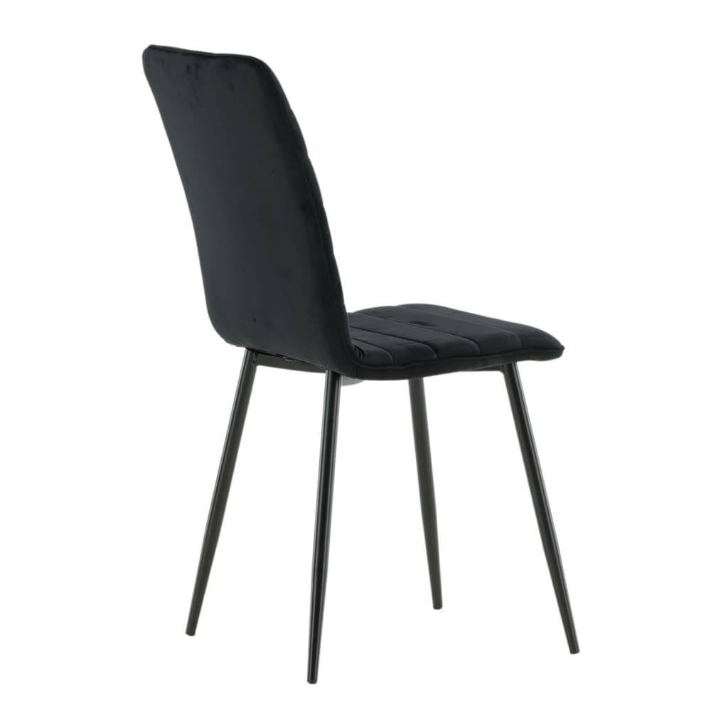 Venture Home Καρέκλες Τραπεζαρίας Windu 2 τεμ. Μαύρες Βελούδινες - Pakobazaar