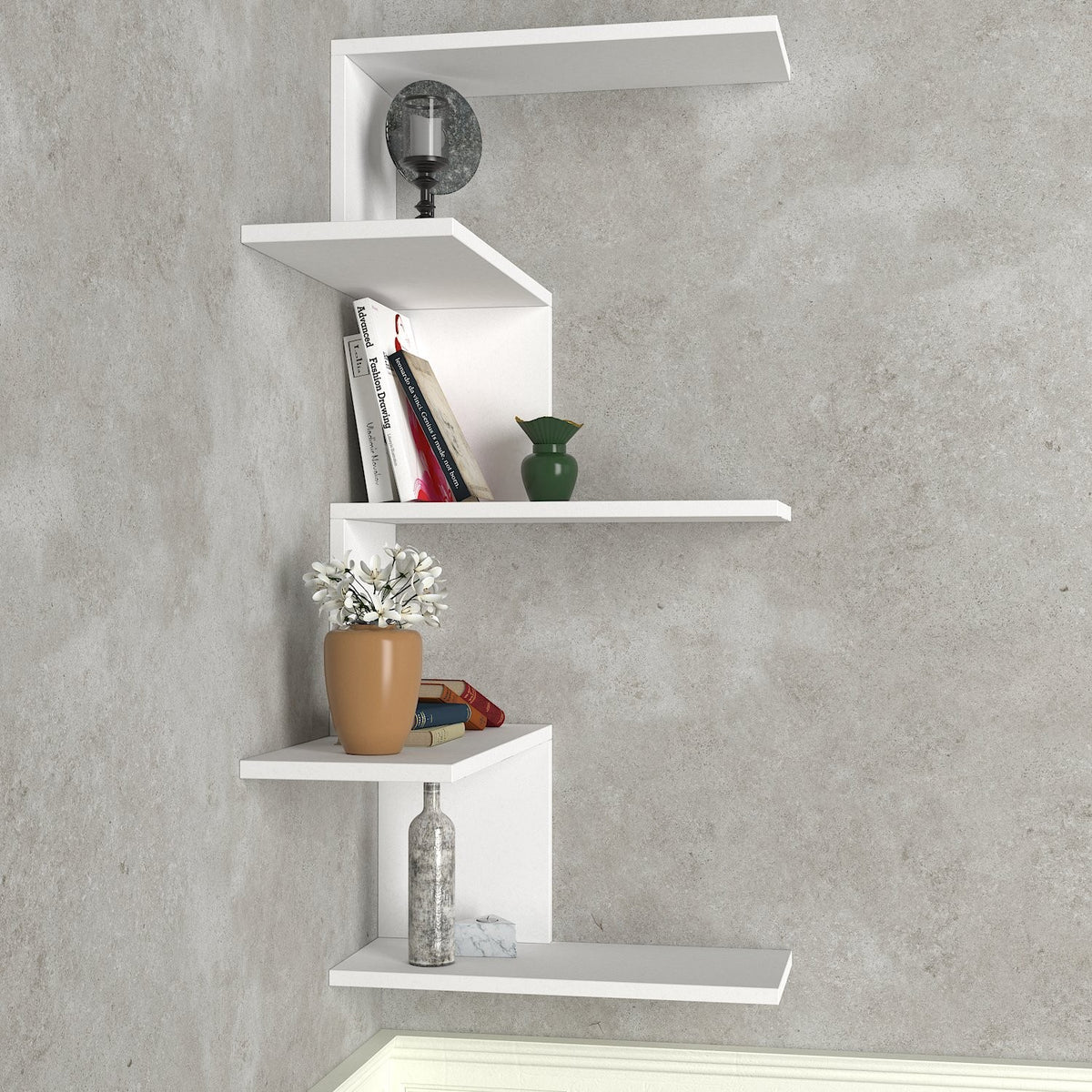 Ράφι Τοίχου Linaria Λευκό 51.5x29.6x109 εκ. Μελαμίνης