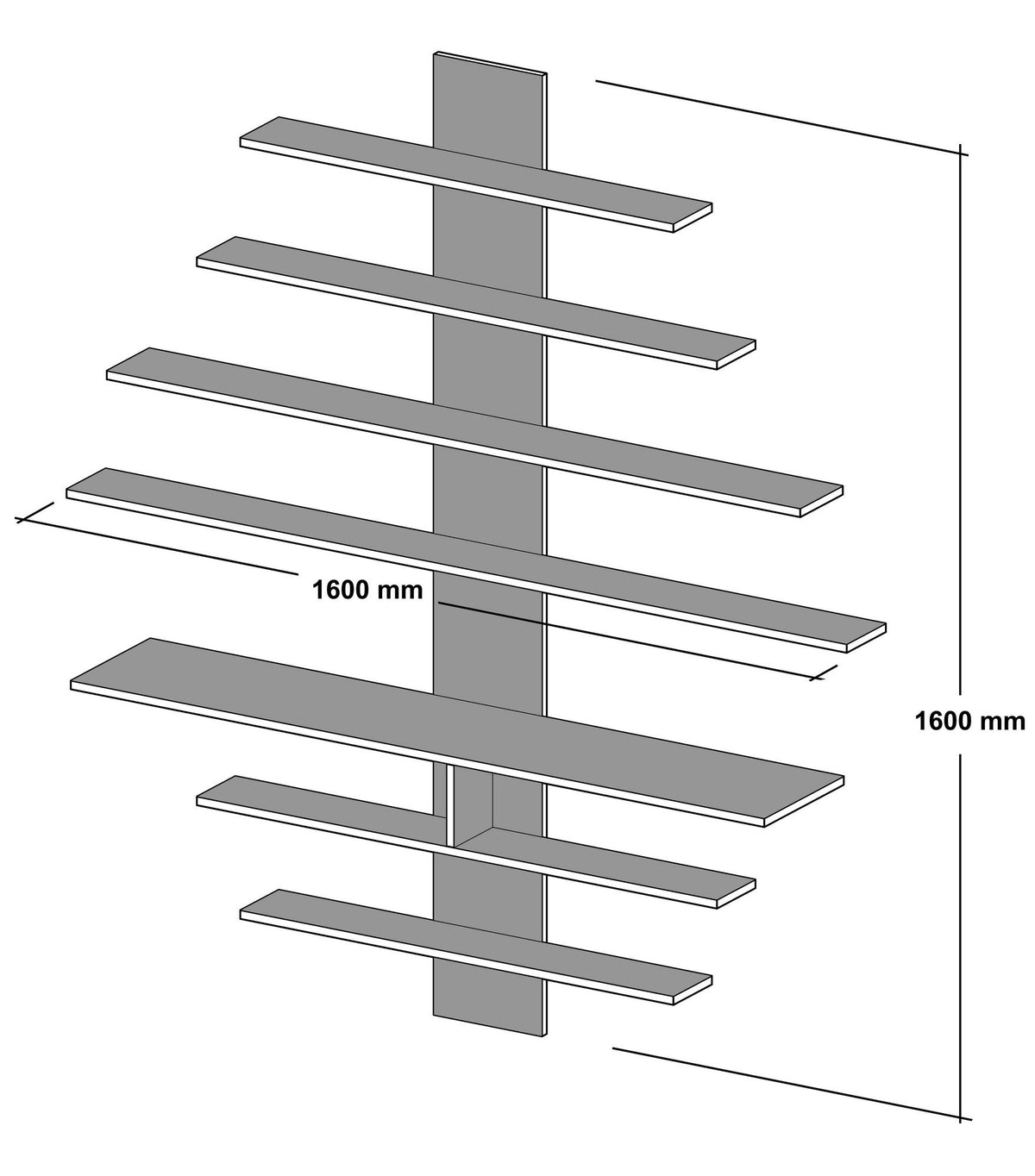Σύνθεση Τηλεόρασης Kolympia Λευκό - Καρυδί 160x30x160 εκ. Μελαμίνης