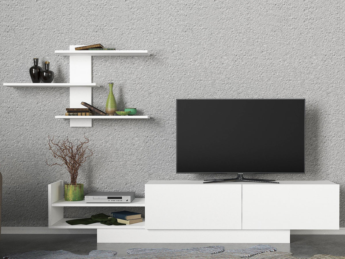 Σύνθεση Τηλεόρασης Giona Λευκό 180x31.8x40 εκ. Μελαμίνης