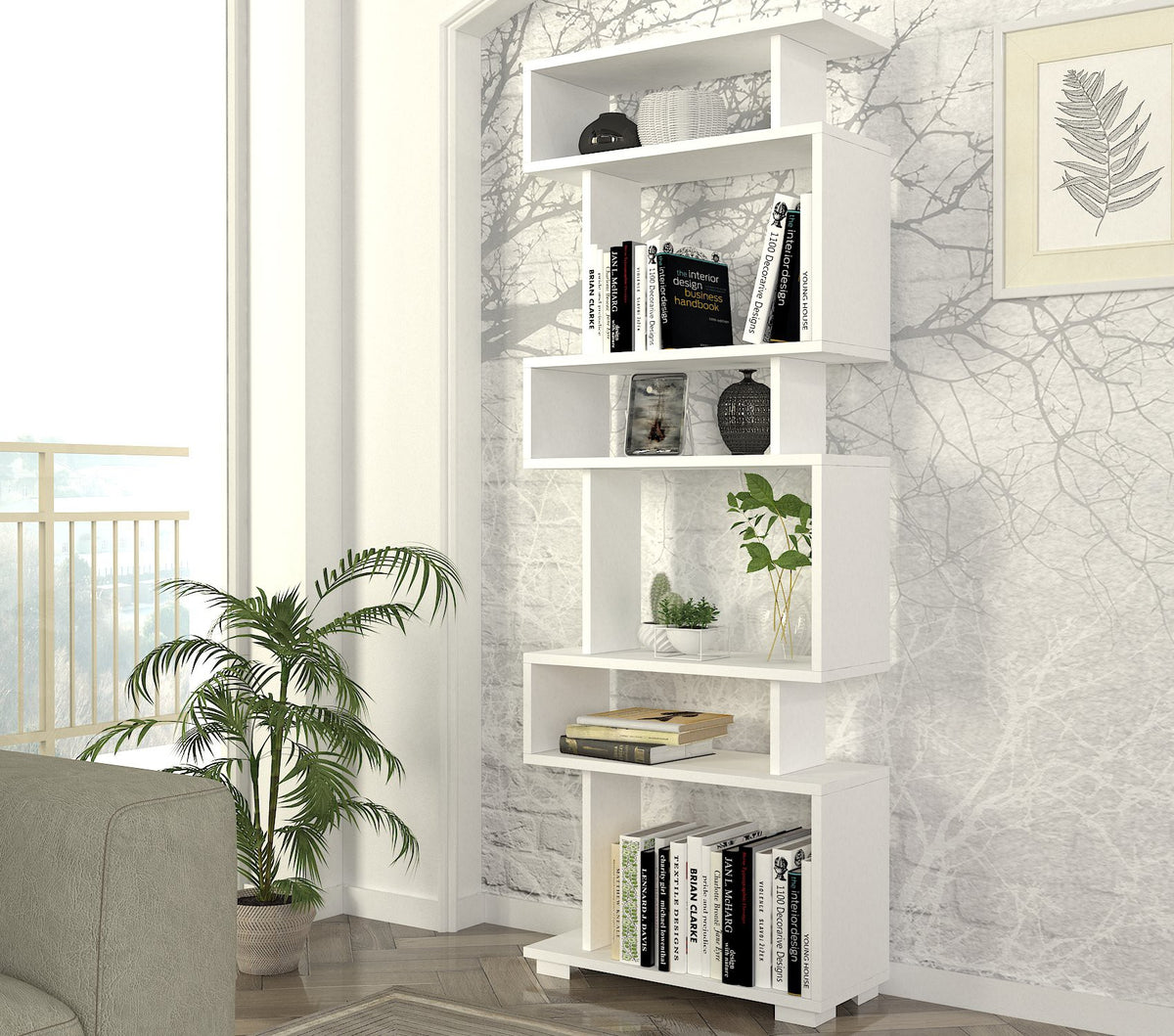 Βιβλιοθήκη Valtos Λευκό 60x19.5x165 εκ. Μελαμίνης