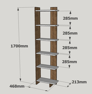 Βιβλιοθήκη Antirrio Λευκό 46.8x21.3x170 εκ. Μελαμίνης