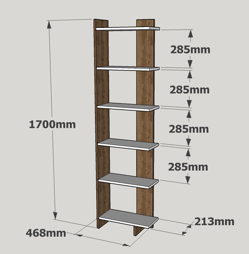 Βιβλιοθήκη Antirrio Λευκό - Καρυδί 46.8x21.3x170 εκ. Μελαμίνης