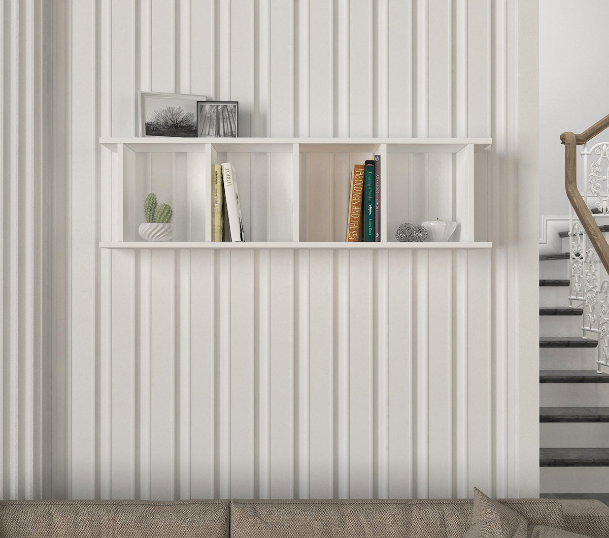 Βιβλιοθήκη Chalkio Λευκό 120x19.5x33.6 εκ. Μελαμίνης