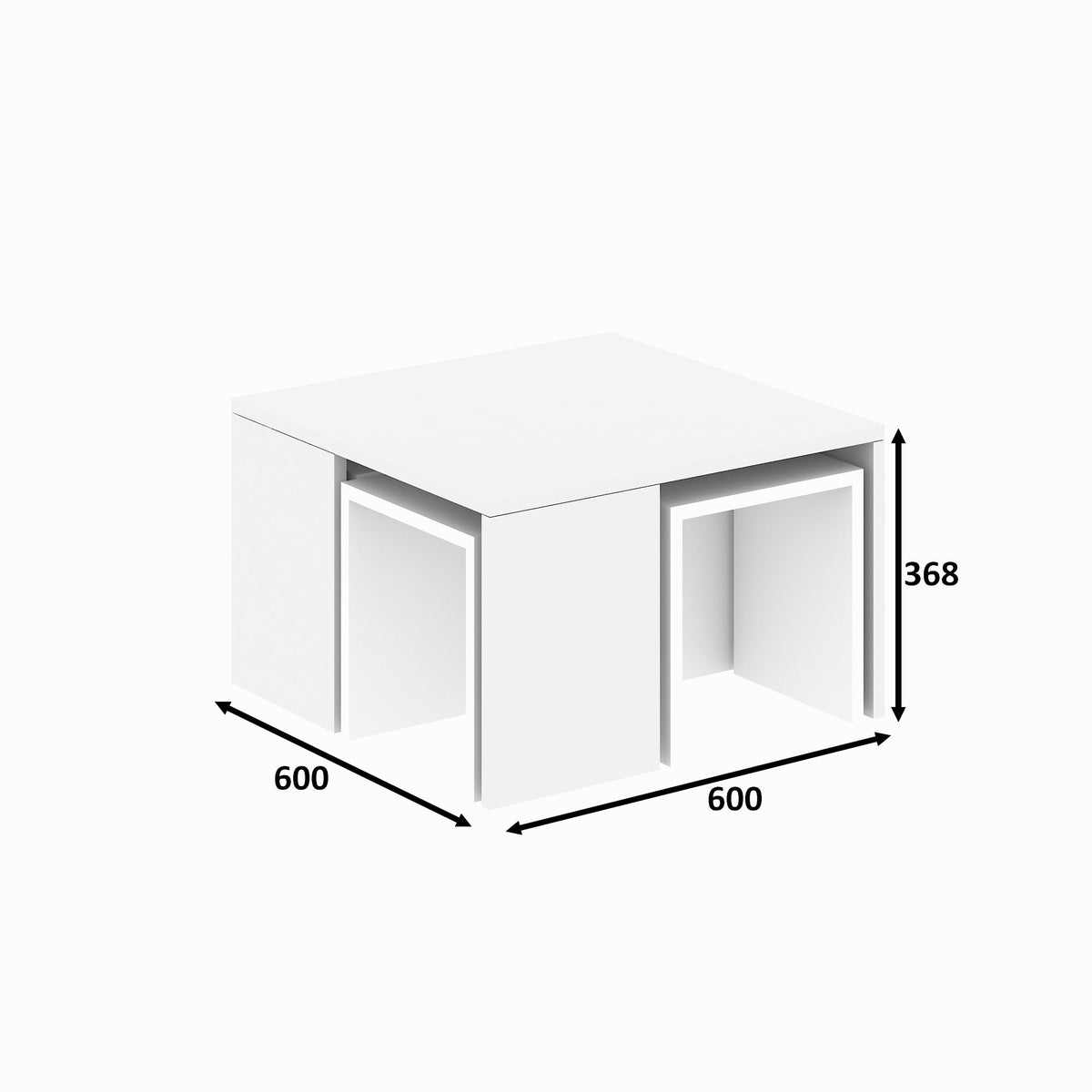 Τραπεζάκια Σαλονιού Σετ Agrilia Λευκό 60x60x36.8 εκ. Μελαμίνης