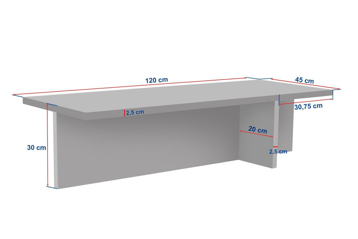 Τραπεζάκι Σαλονιού Polydroso Δρυς Sapphire 120x45x30 εκ. Μελαμίνης
