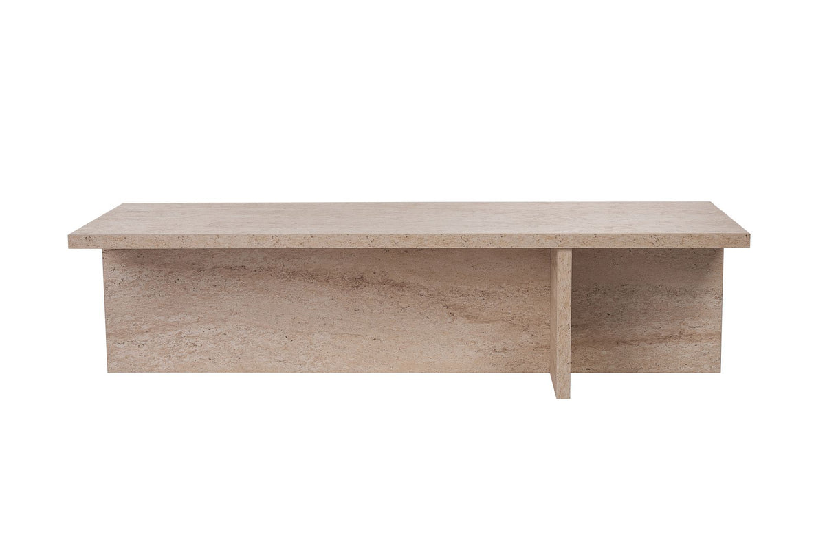 Τραπεζάκι Σαλονιού Polydroso Travertine 120x45x30 εκ. Μελαμίνης