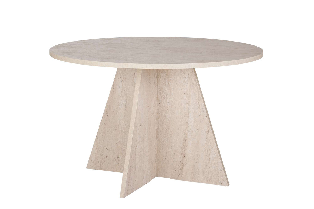 Τραπέζι Τραπεζαρίας Nisyros Travertine 120x120x75 εκ. Μελαμίνης