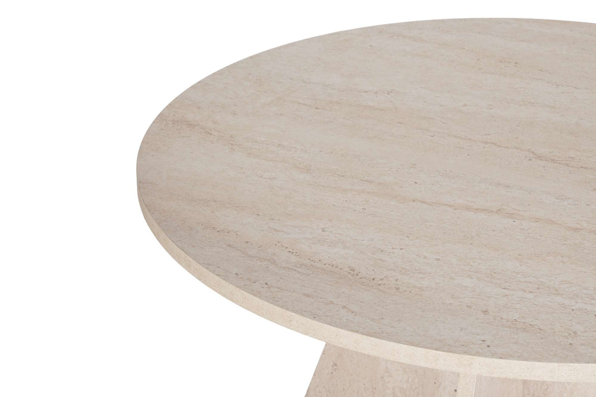 Τραπέζι Τραπεζαρίας Nisyros Travertine 120x120x75 εκ. Μελαμίνης