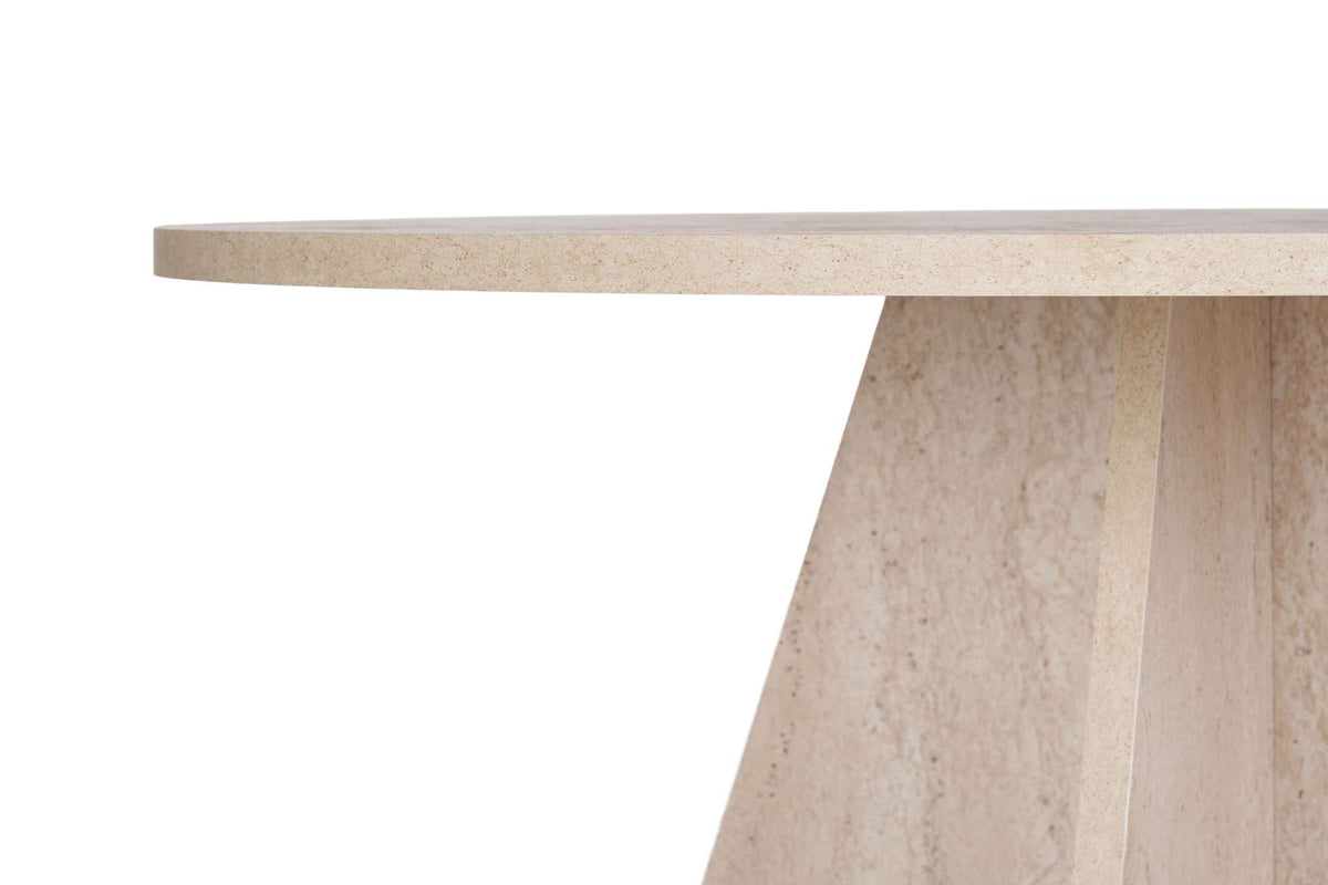 Τραπέζι Τραπεζαρίας Nisyros Travertine 120x120x75 εκ. Μελαμίνης