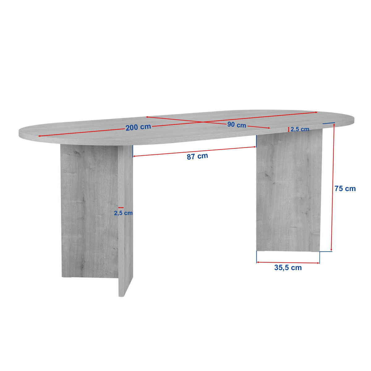 Τραπέζι Τραπεζαρίας Pserimos Travertine 200x90x75 εκ. Μελαμίνης