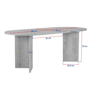 Τραπέζι Τραπεζαρίας Pserimos Travertine 200x90x75 εκ. Μελαμίνης