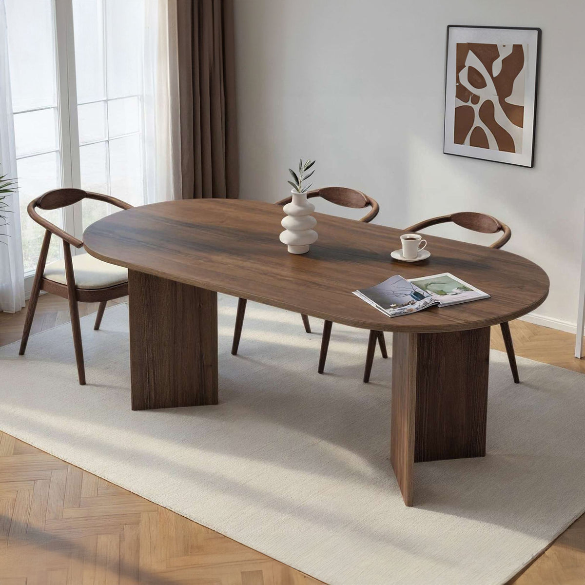 Τραπέζι Τραπεζαρίας Pserimos Καρυδί Venezia 200x90x75 εκ. Μελαμίνης - Pakobazaar