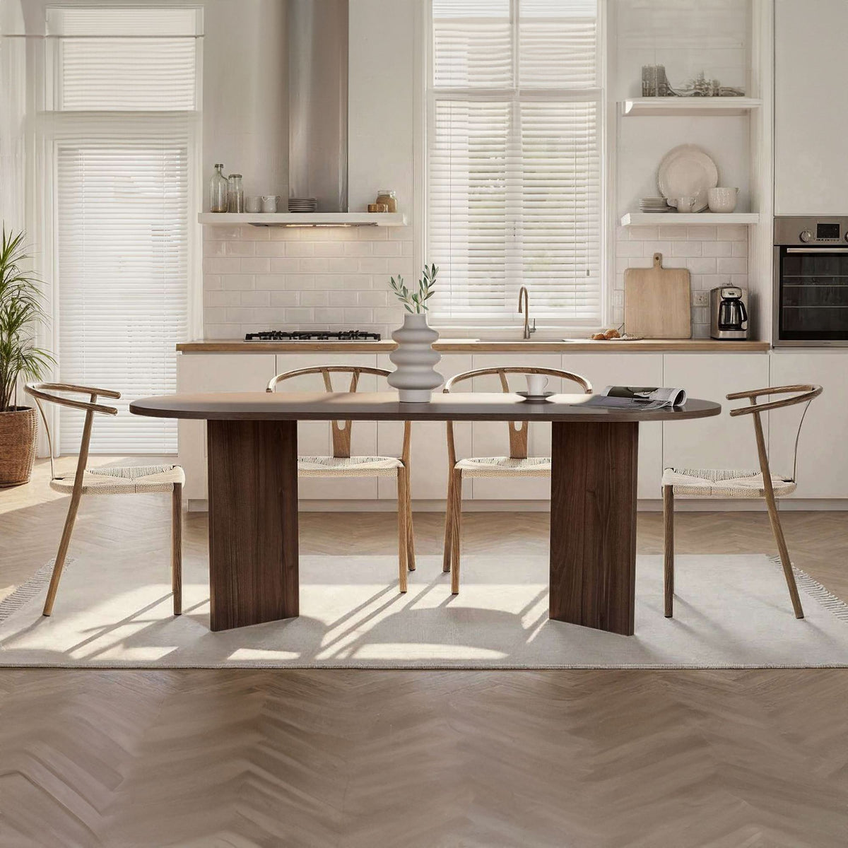 Τραπέζι Τραπεζαρίας Pserimos Καρυδί Venezia 200x90x75 εκ. Μελαμίνης - Pakobazaar