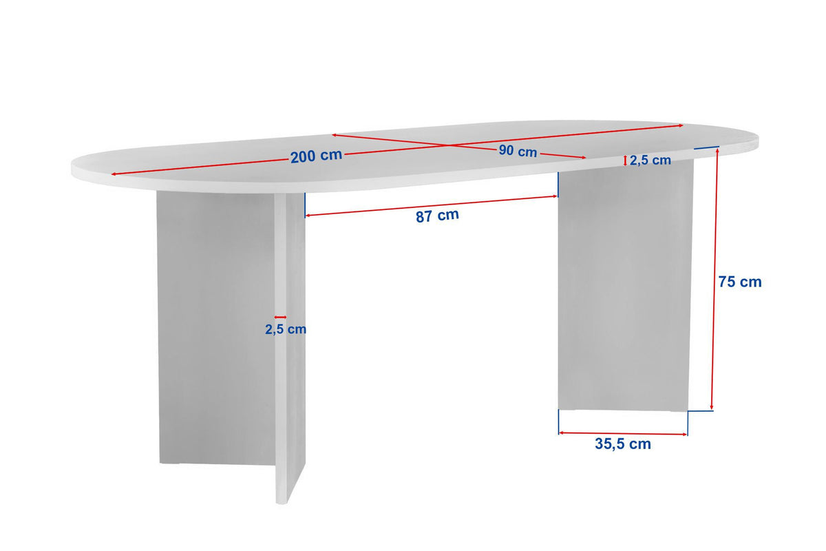 Τραπέζι Τραπεζαρίας Pserimos Δρυς Sapphire 200x90x75 εκ. Μελαμίνης