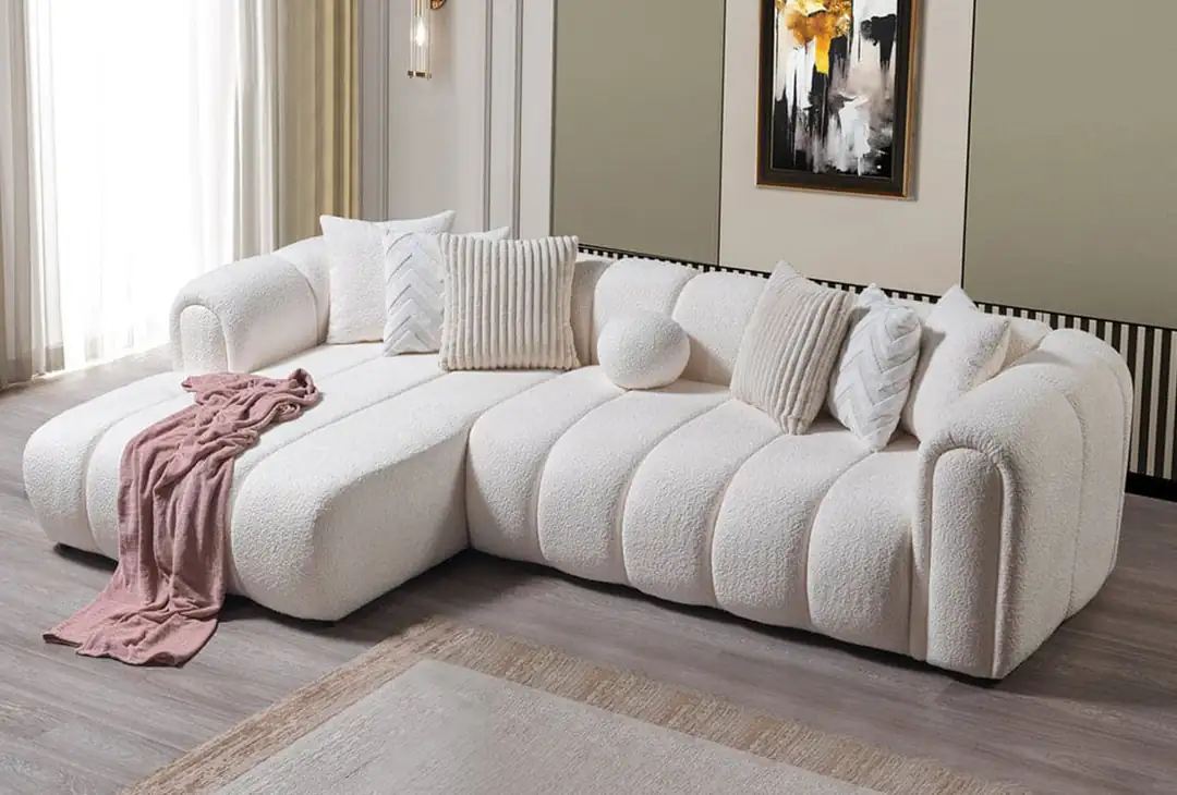 Γωνιακός Καναπές Parapola Αριστερή Γωνία Λευκό 185x95x70 εκ.