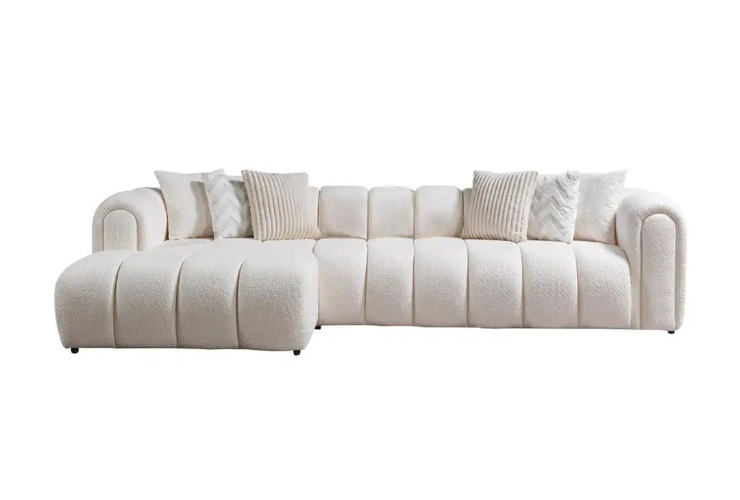 Γωνιακός Καναπές Parapola Αριστερή Γωνία Λευκό 185x95x70 εκ.