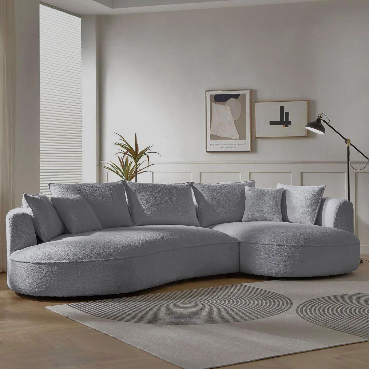 Γωνιακός Καναπές Gavrio Δεξιά Γωνία Γκρι 317x163.5x71 εκ.