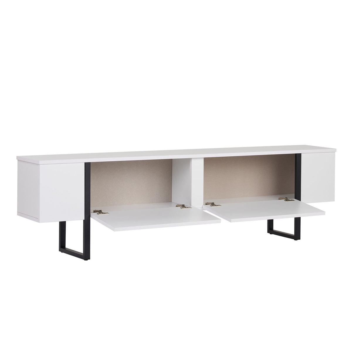 Έπιπλο Τηλεόρασης Seralia Λευκό - Μαύρο 180x30x45 εκ. Μελαμίνης
