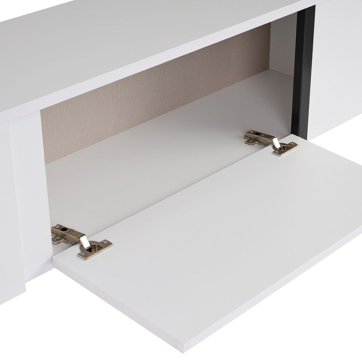 Έπιπλο Τηλεόρασης Seralia Λευκό - Μαύρο 180x30x45 εκ. Μελαμίνης