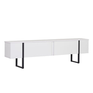 Έπιπλο Τηλεόρασης Seralia Λευκό - Μαύρο 180x30x45 εκ. Μελαμίνης