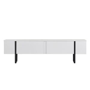 Έπιπλο Τηλεόρασης Seralia Λευκό - Μαύρο 180x30x45 εκ. Μελαμίνης