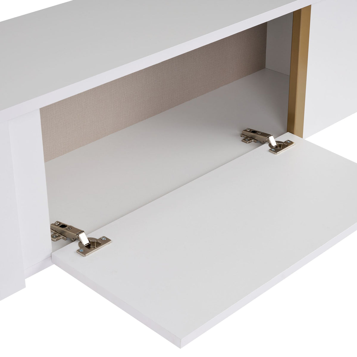 Έπιπλο Τηλεόρασης Seralia Λευκό - Χρυσό 180x30x50 εκ. Μελαμίνης - Pakobazaar
