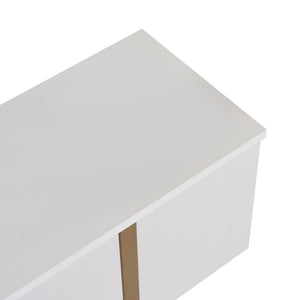 Έπιπλο Τηλεόρασης Seralia Λευκό - Χρυσό 180x30x50 εκ. Μελαμίνης - Pakobazaar