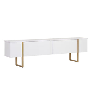 Έπιπλο Τηλεόρασης Seralia Λευκό - Χρυσό 180x30x50 εκ. Μελαμίνης - Pakobazaar