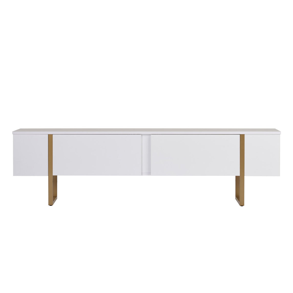Έπιπλο Τηλεόρασης Seralia Λευκό - Χρυσό 180x30x50 εκ. Μελαμίνης - Pakobazaar