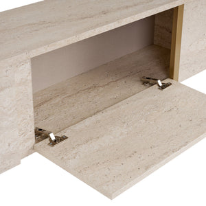 Έπιπλο Τηλεόρασης Seralia Travertine - Χρυσό 180x30x50 εκ. Μελαμίνης