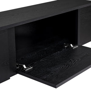 Έπιπλο Τηλεόρασης Seralia Μαύρο Ξύλο - Μαύρο 180x30x50 εκ. Μελαμίνης