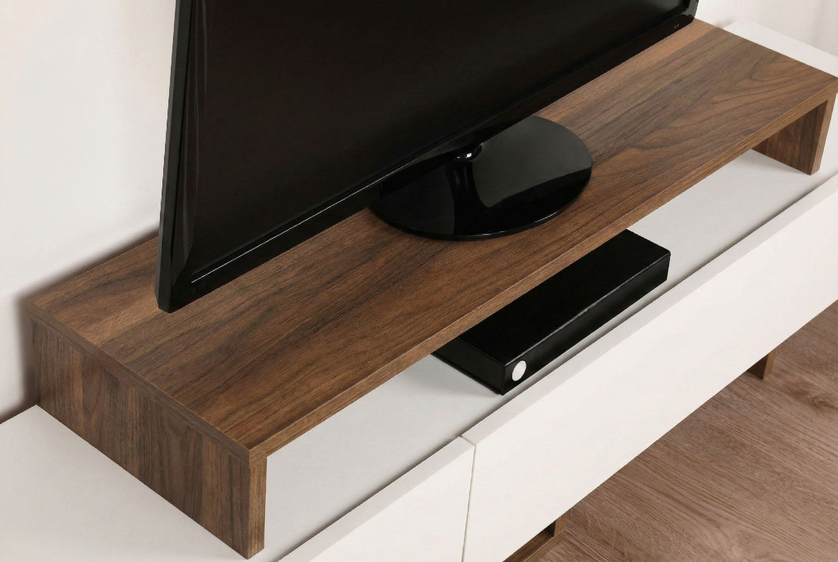 Σύνθεση Τηλεόρασης Papafragas Λευκό - Teak 180x29.5x41.7 εκ. Μελαμίνης