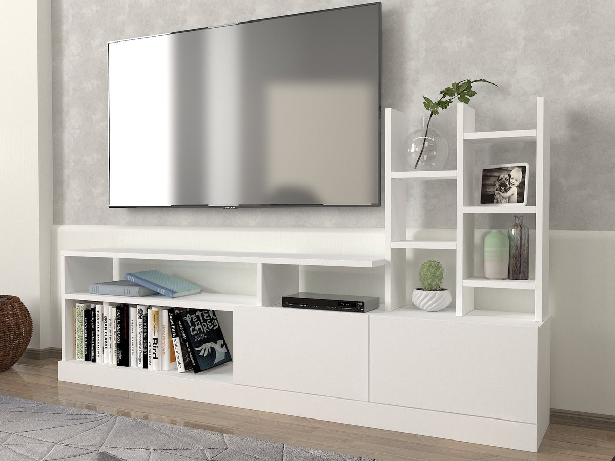 Σύνθεση Τηλεόρασης Gyali Λευκό 164.4x25x91.3 εκ. Μελαμίνης