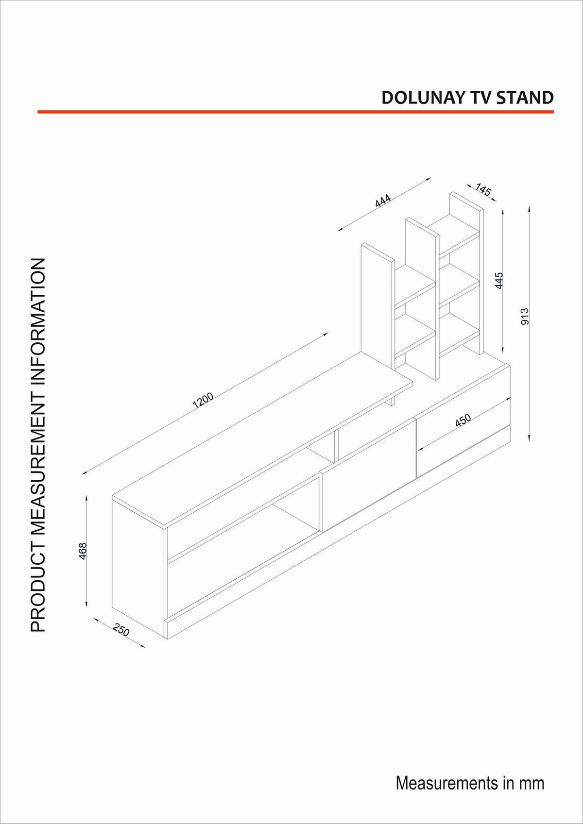 Σύνθεση Τηλεόρασης Gyali Λευκό 164.4x25x91.3 εκ. Μελαμίνης