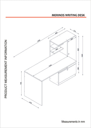 Γραφείο Chionades Με Ράφια Λευκό 149.5x61.8x120 εκ. Μελαμίνης - Pakobazaar