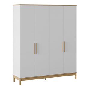 Ντουλάπα Alfios Ξύλο - Λευκό - Δρυς 181.1x52.3x219.85 εκ. Μελαμίνης