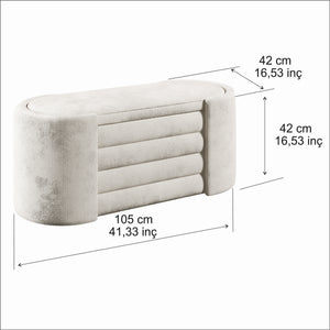 Παγκάκι Alagadi Με Αποθηκευτικό Χώρο Κρεμ 105x42x42 εκ.