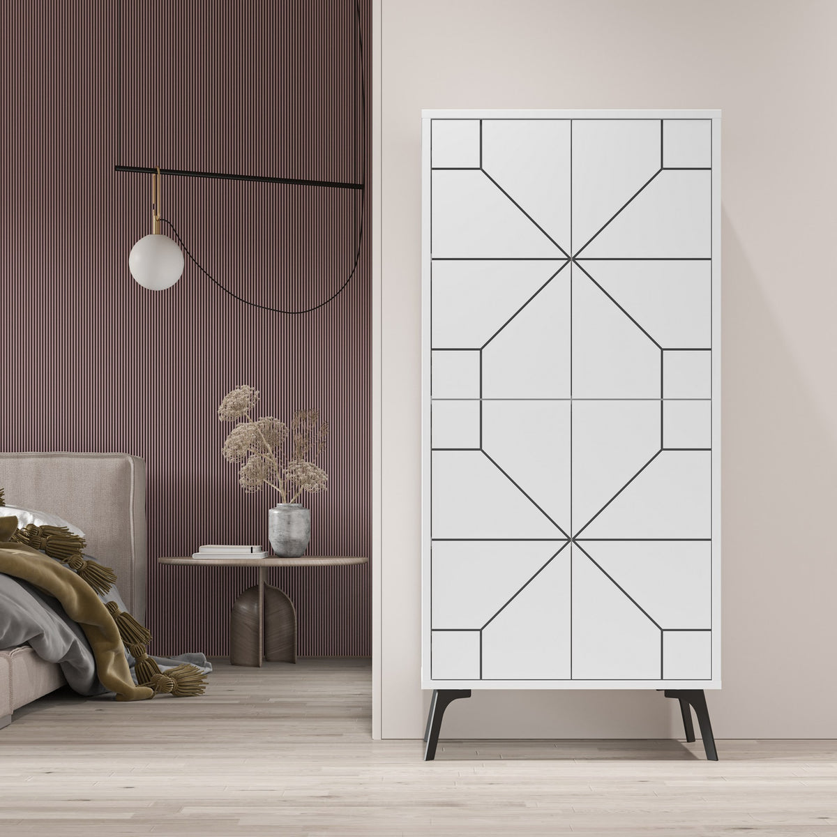 Στήλη Αποθήκευσης Antiparos Με Soft-Close Λευκό 62.6x35.6x136 εκ. Μελαμίνης - Pakobazaar