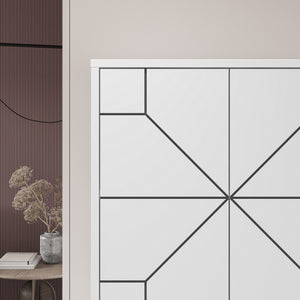 Στήλη Αποθήκευσης Antiparos Με Soft-Close Λευκό 62.6x35.6x136 εκ. Μελαμίνης - Pakobazaar