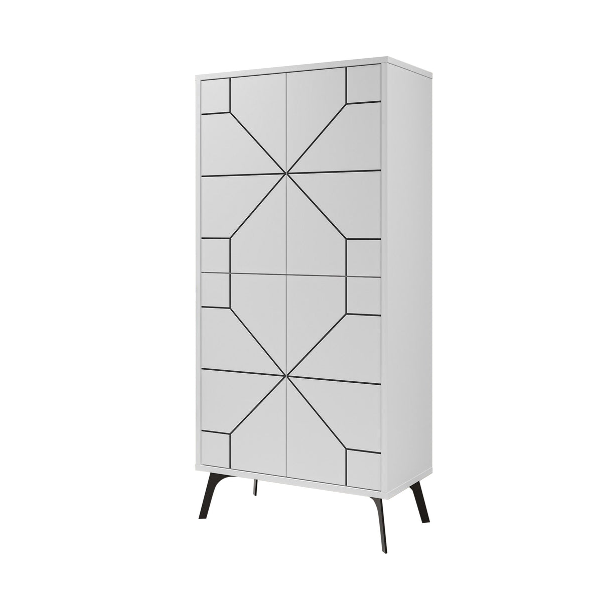 Στήλη Αποθήκευσης Antiparos Με Soft-Close Λευκό 62.6x35.6x136 εκ. Μελαμίνης