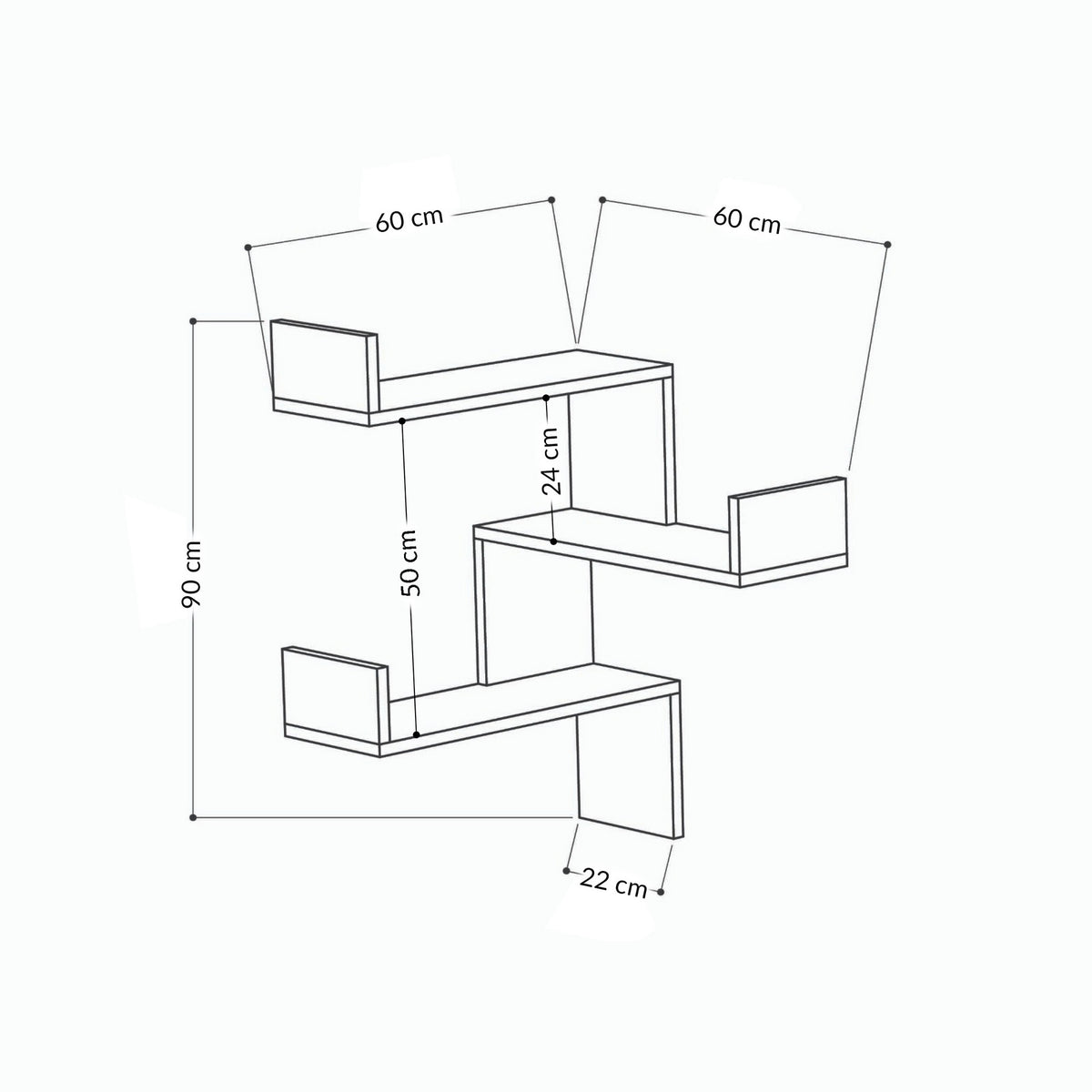 Ράφι Τοίχου Agros Δρυς 60x90x60 εκ. Μελαμίνης