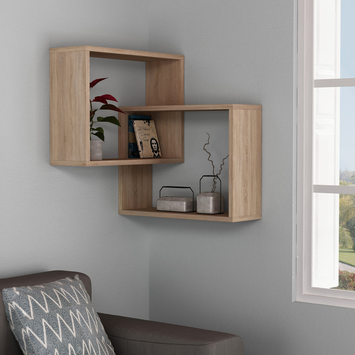 Ράφι Τοίχου Koilani Δρυς Sonoma 68x60x68 εκ. Μελαμίνης
