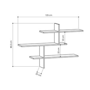 Ράφι Τοίχου Zarkos Λευκό 123x22x80.5 εκ. Μελαμίνης