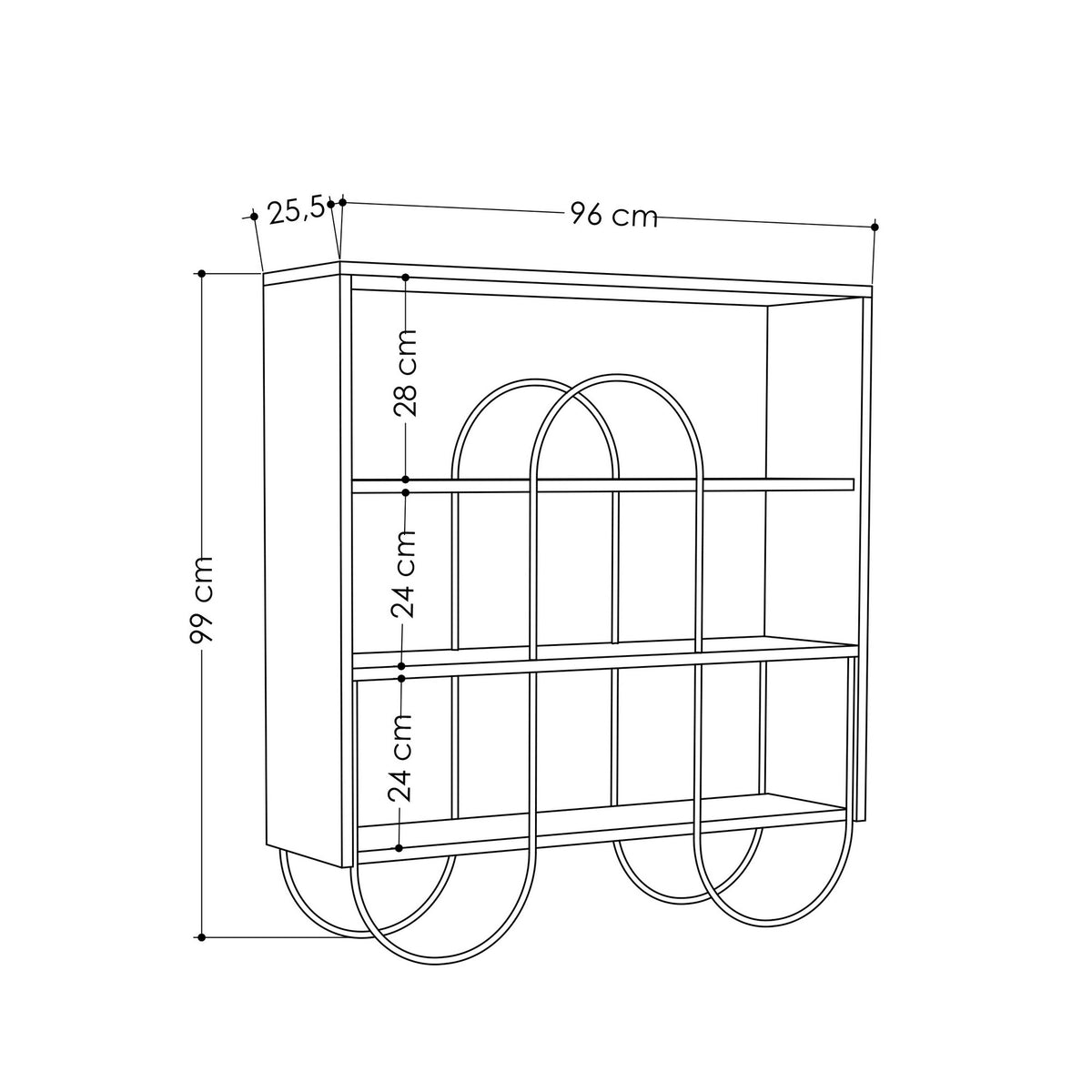Κονσόλα Imeros Λευκό 96x25.5x99 εκ. Μελαμίνης