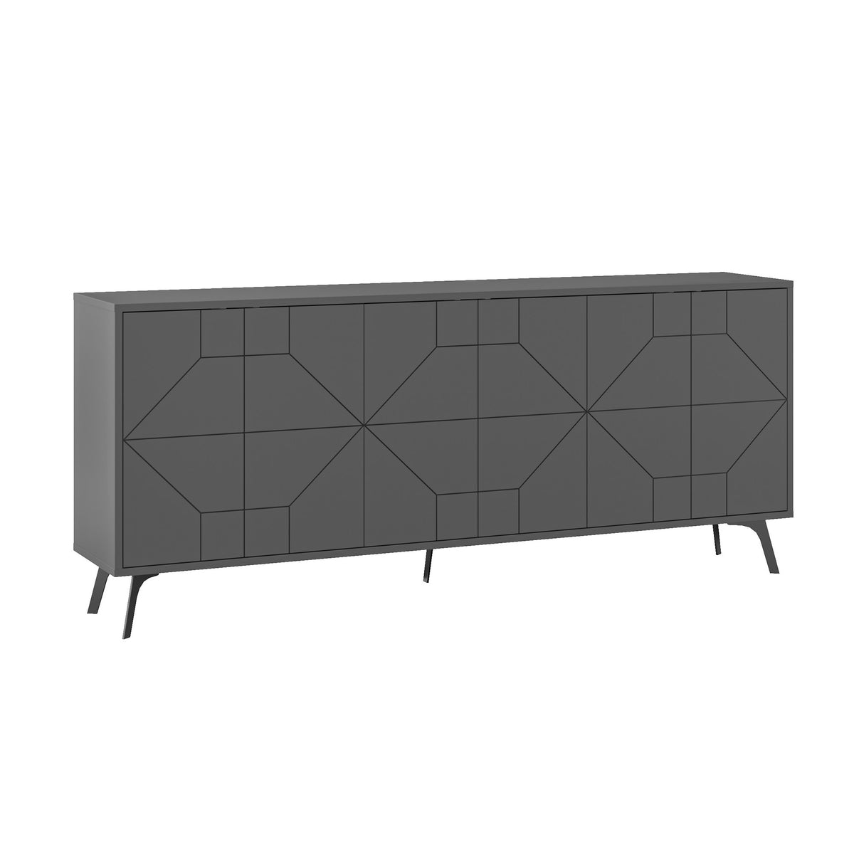 Κονσόλα Antiparos Με Soft-Close Ανθρακί 183.8x35x77.4 εκ. Μελαμίνης
