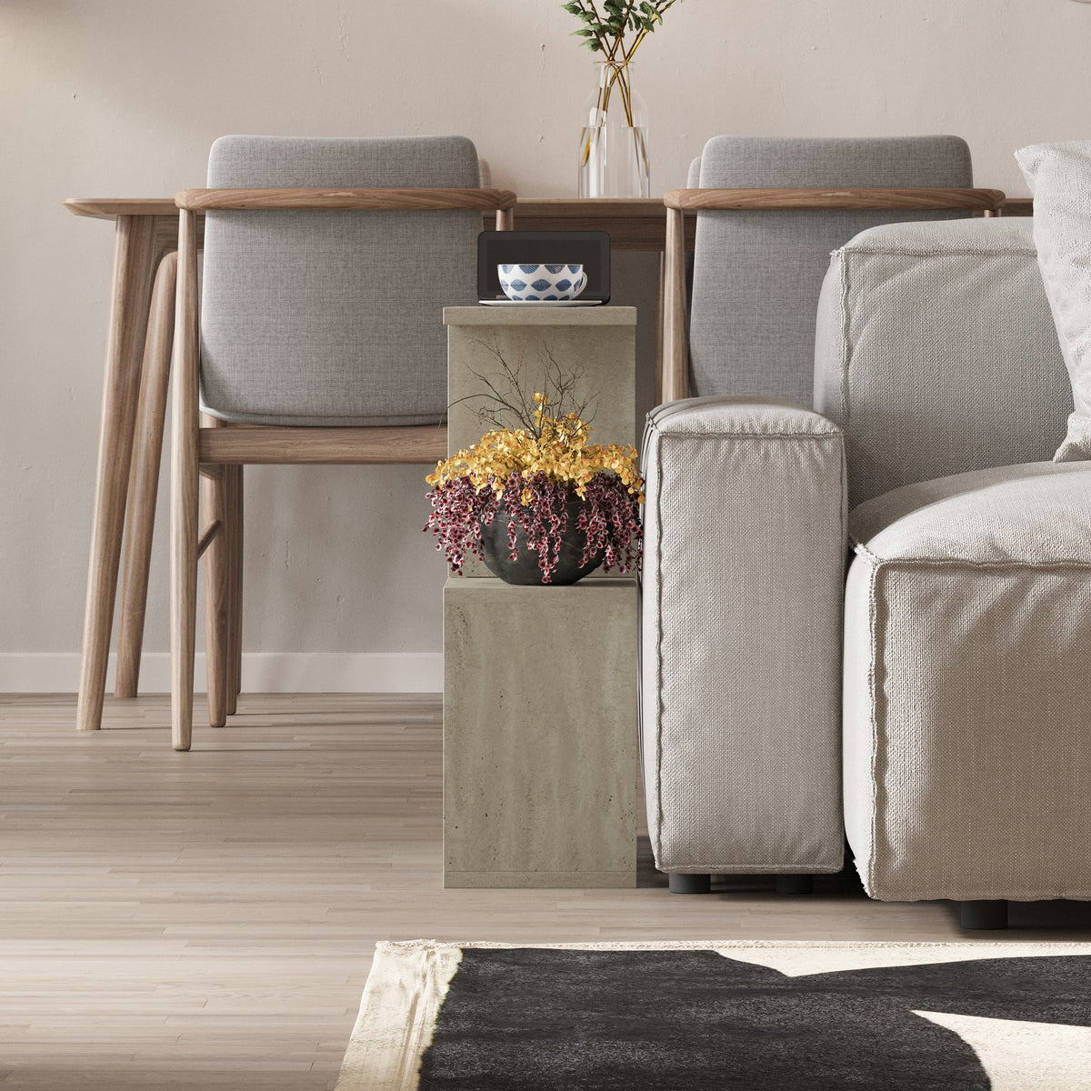 Τραπεζάκι Σαλονιού Roditsa Travertine 60x20x60 εκ. Μελαμίνης